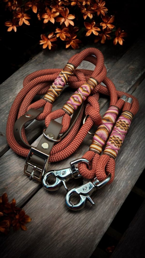 Glamour Copper - Halsband & Leine im Set